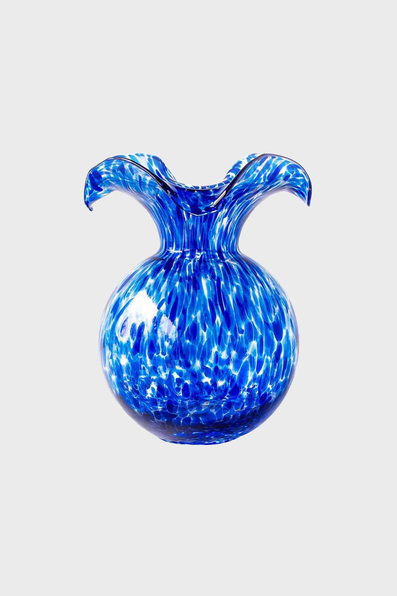 Hibiscus Small Cobalt Tortoise Fluted Vase
