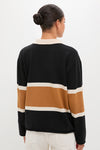 Black with Bronze Stripe Rugby Sweater