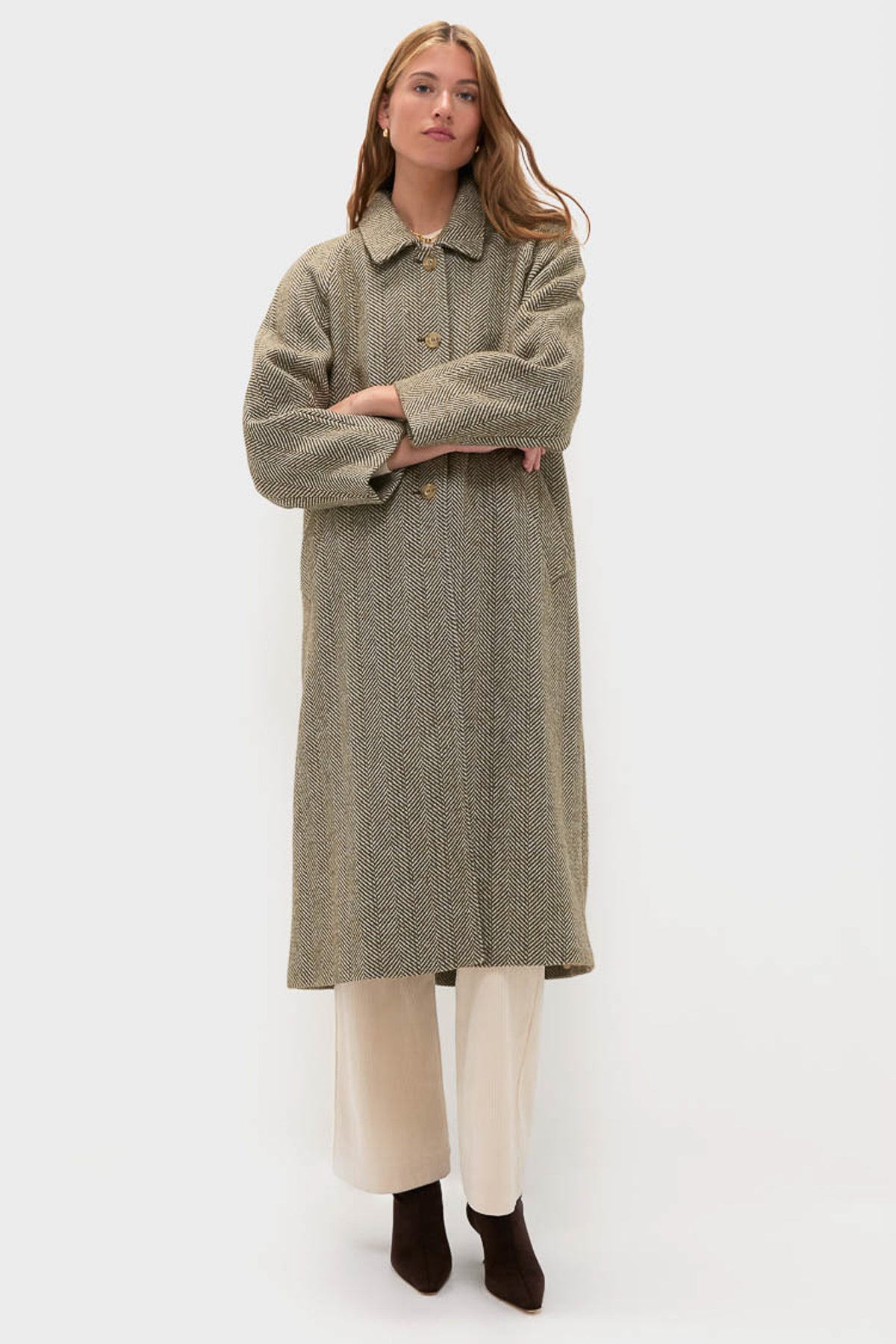 Green Chevron Ugola Coat