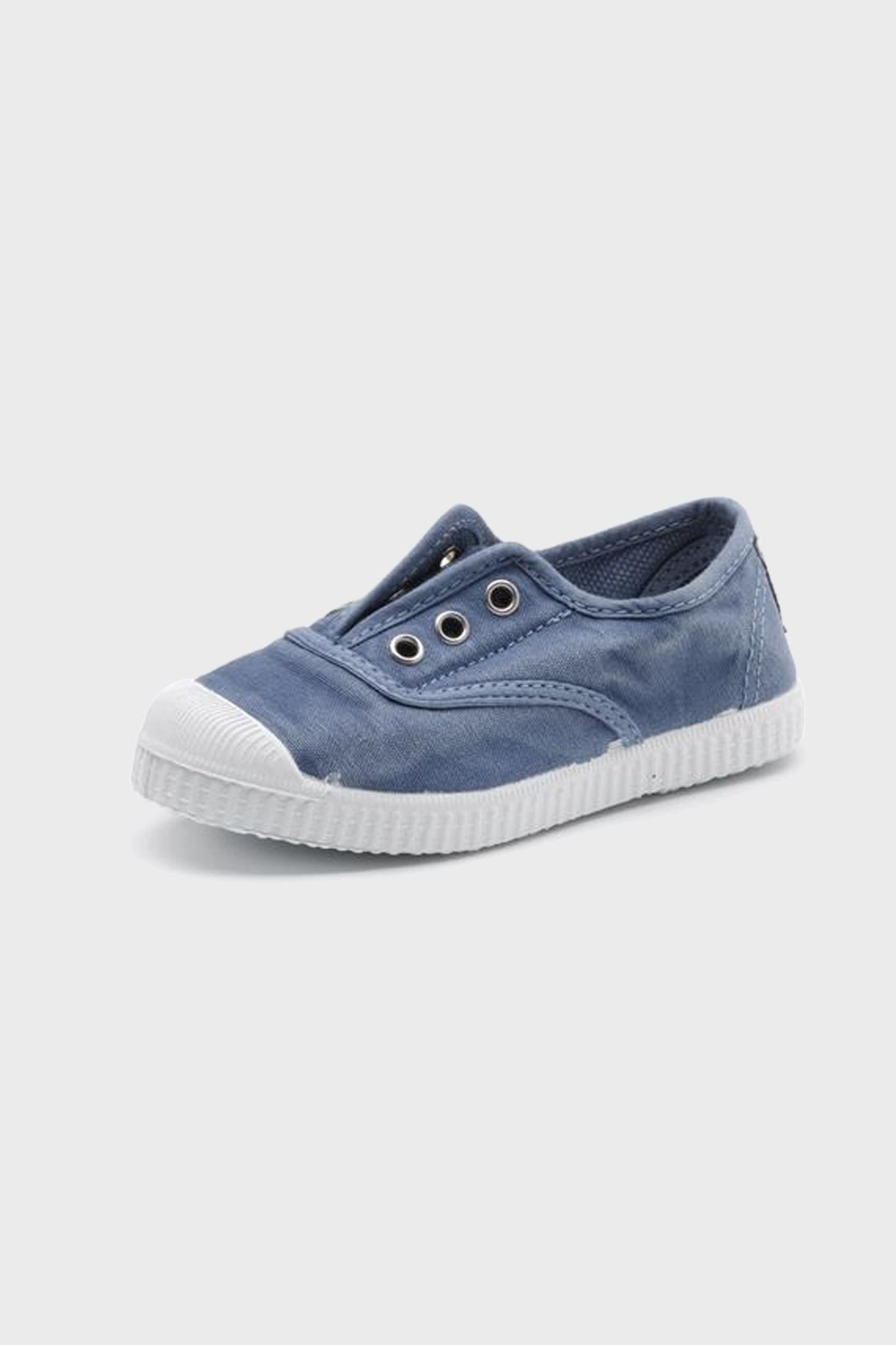 Washed Denim Canvas Laceless Sneaker
