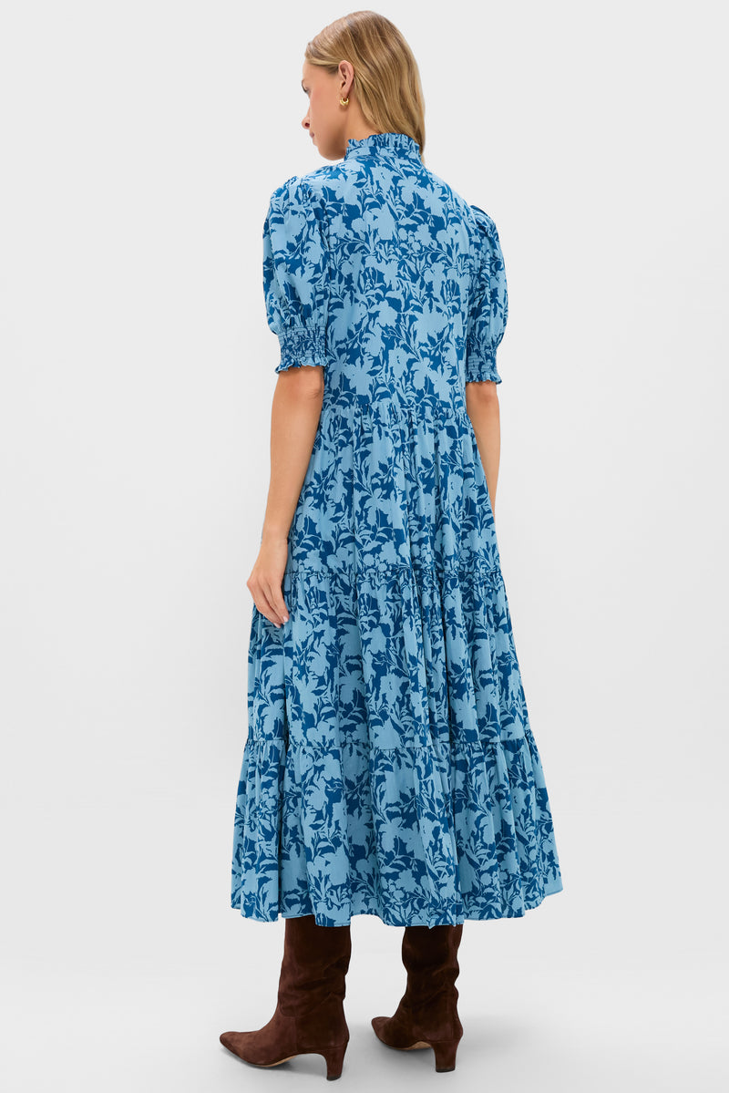 Steel Blue Floral Bennett Maxi Dress