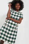 Moss Green Gingham Tweed Jackie Dress
