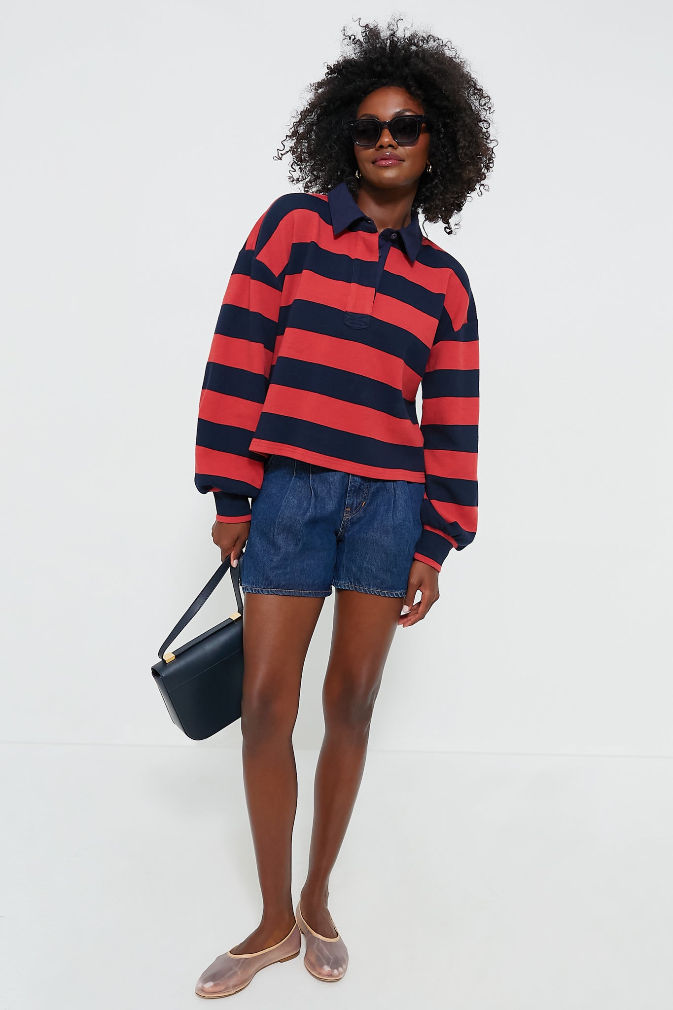 Navy Stripe Cotton Warren Rugby Shirt