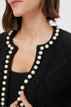 Black Pearl Trim Piper Cardigan