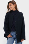 Navy Boucle Barrett Coat