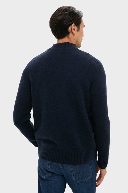 Navy Cashmere Knit Quarter-Zip