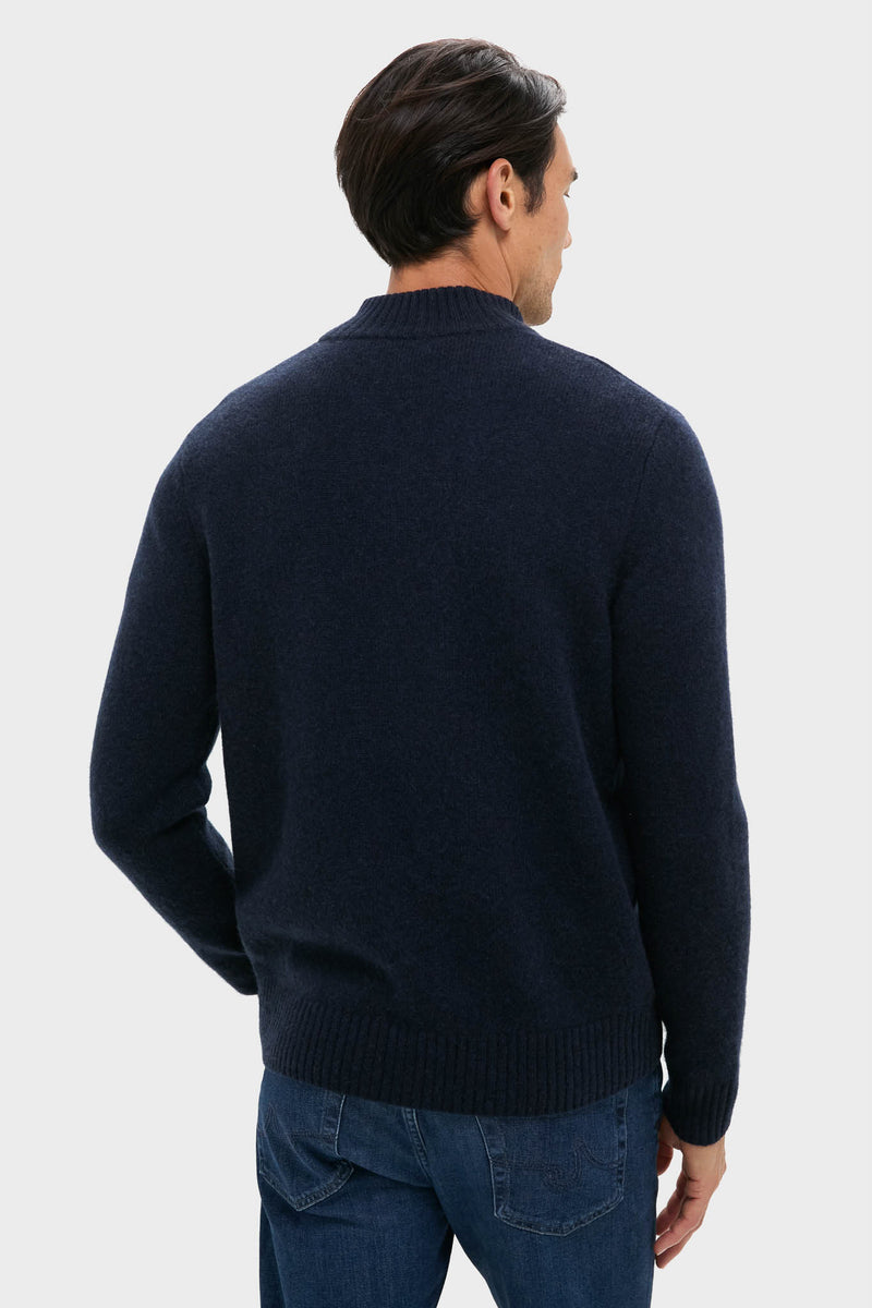 Navy Cashmere Knit Quarter-Zip