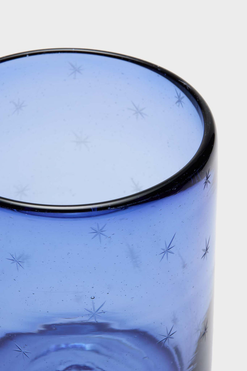French Blue Starry Night Rocks Glass