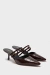 Chocolate Croc Corrie Heels