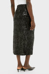 Black Sequin Pencil Skirt