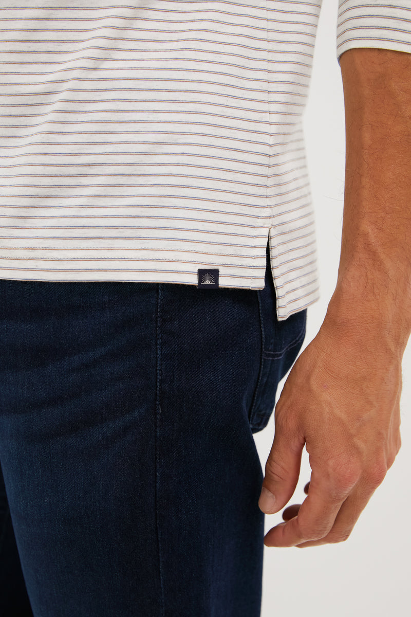 Logan Creek Stripe Long Sleeve Movement Polo