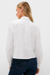 White Embellished Cropped Jasper Button Down
