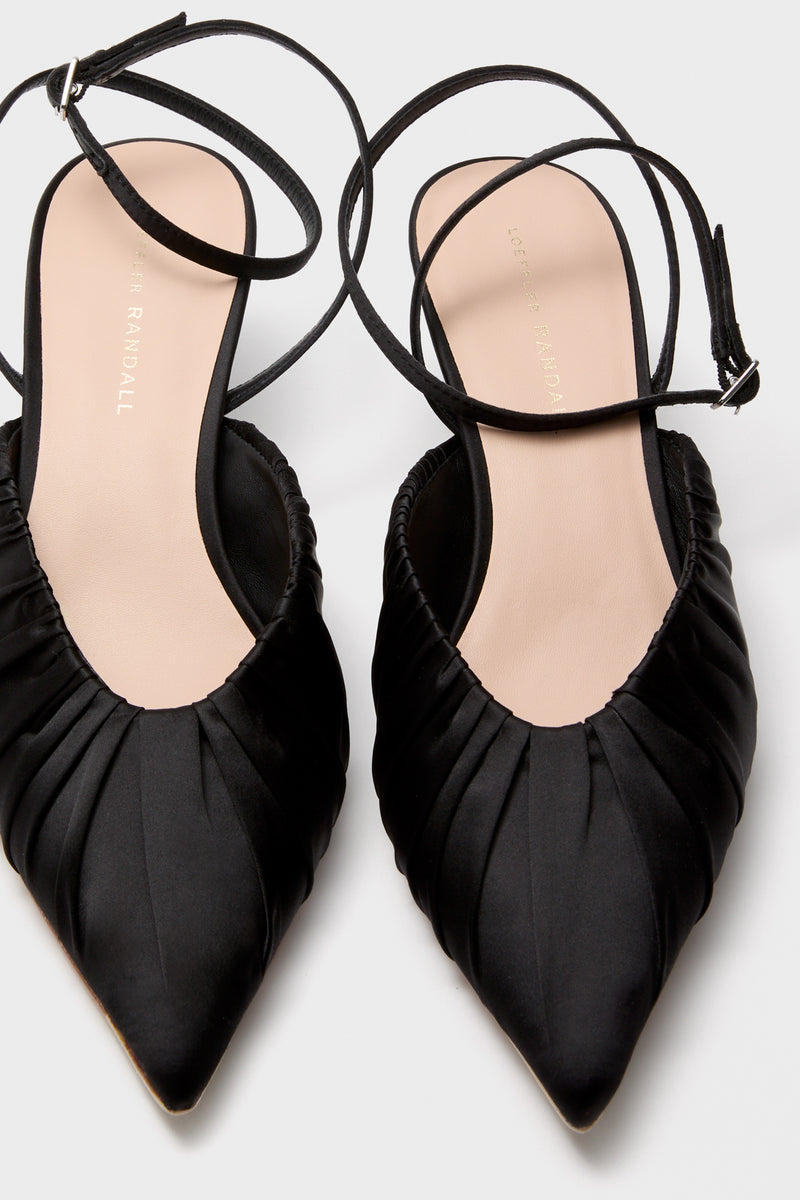 Black Satin Rio Heels