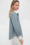 Green Stripe Nadine Boyfriend Button Down