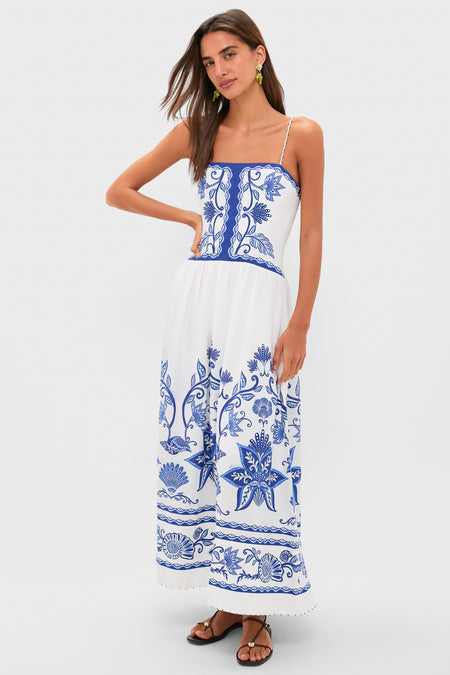 Shell Garden Off-White Sleeveless Midi Dress