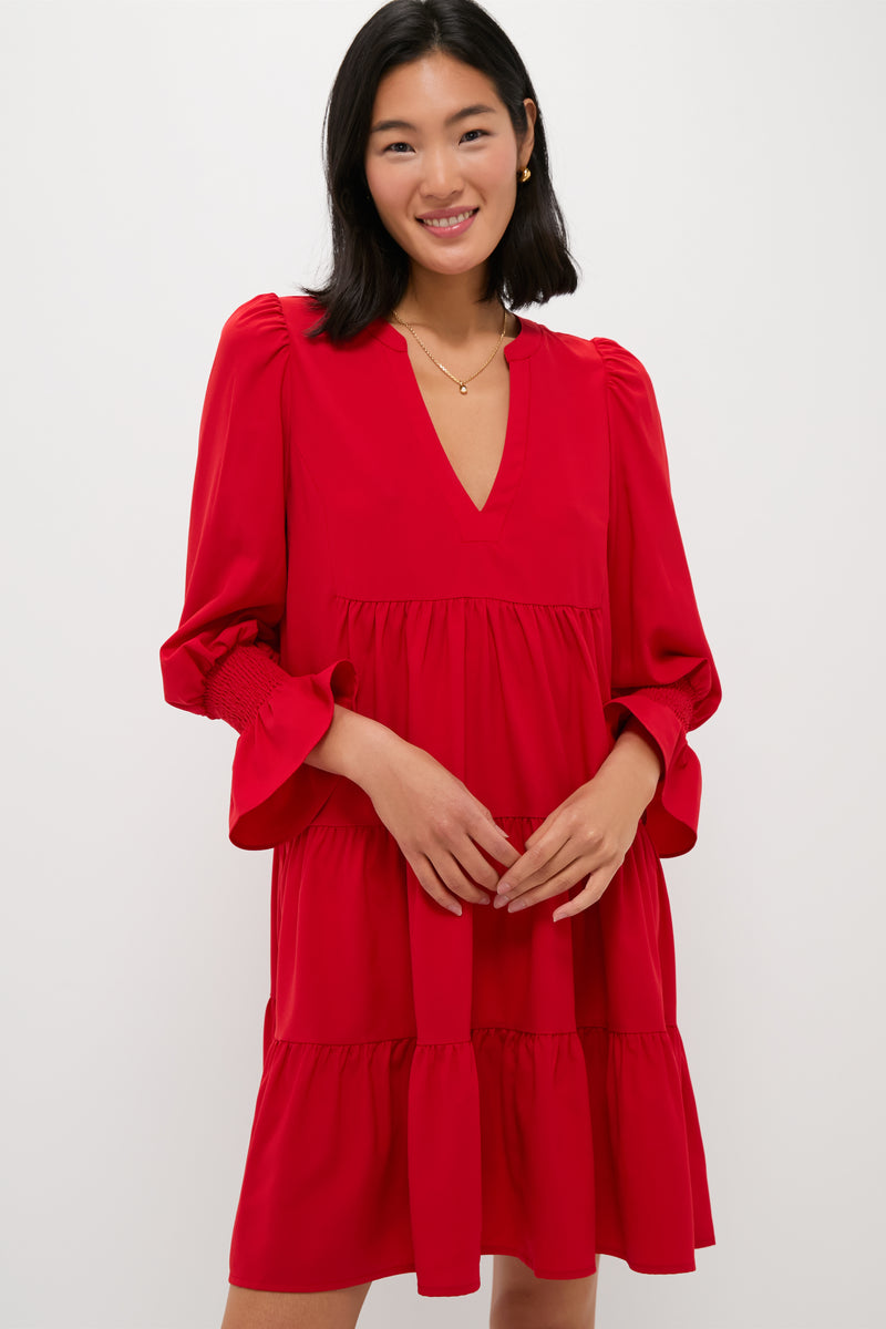 Red Crepe Kenzo Dress