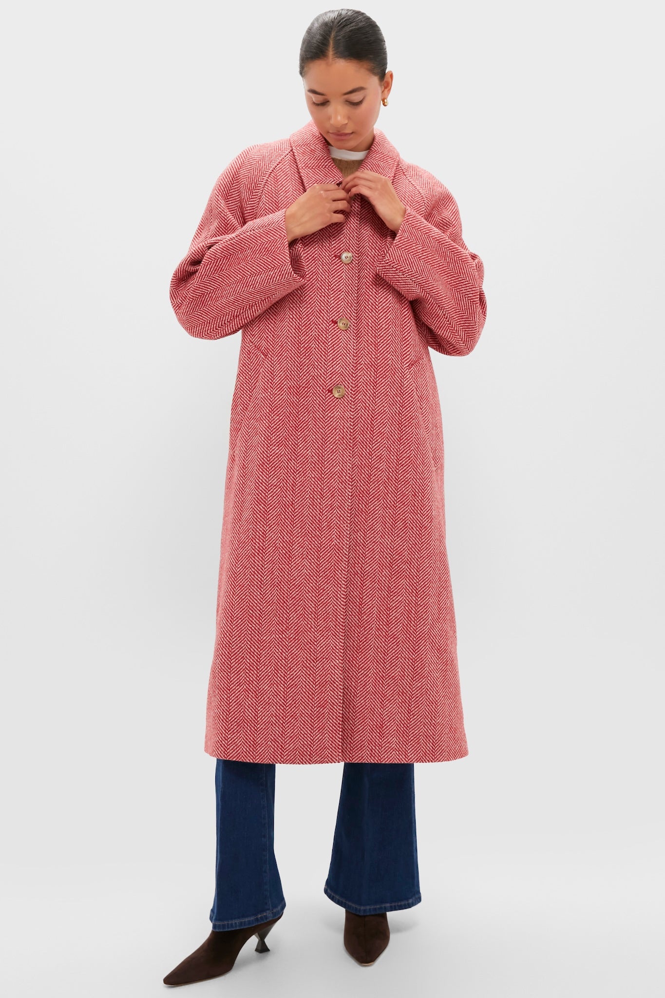 Red Chevron Ugola Coat | Weekend Max Mara