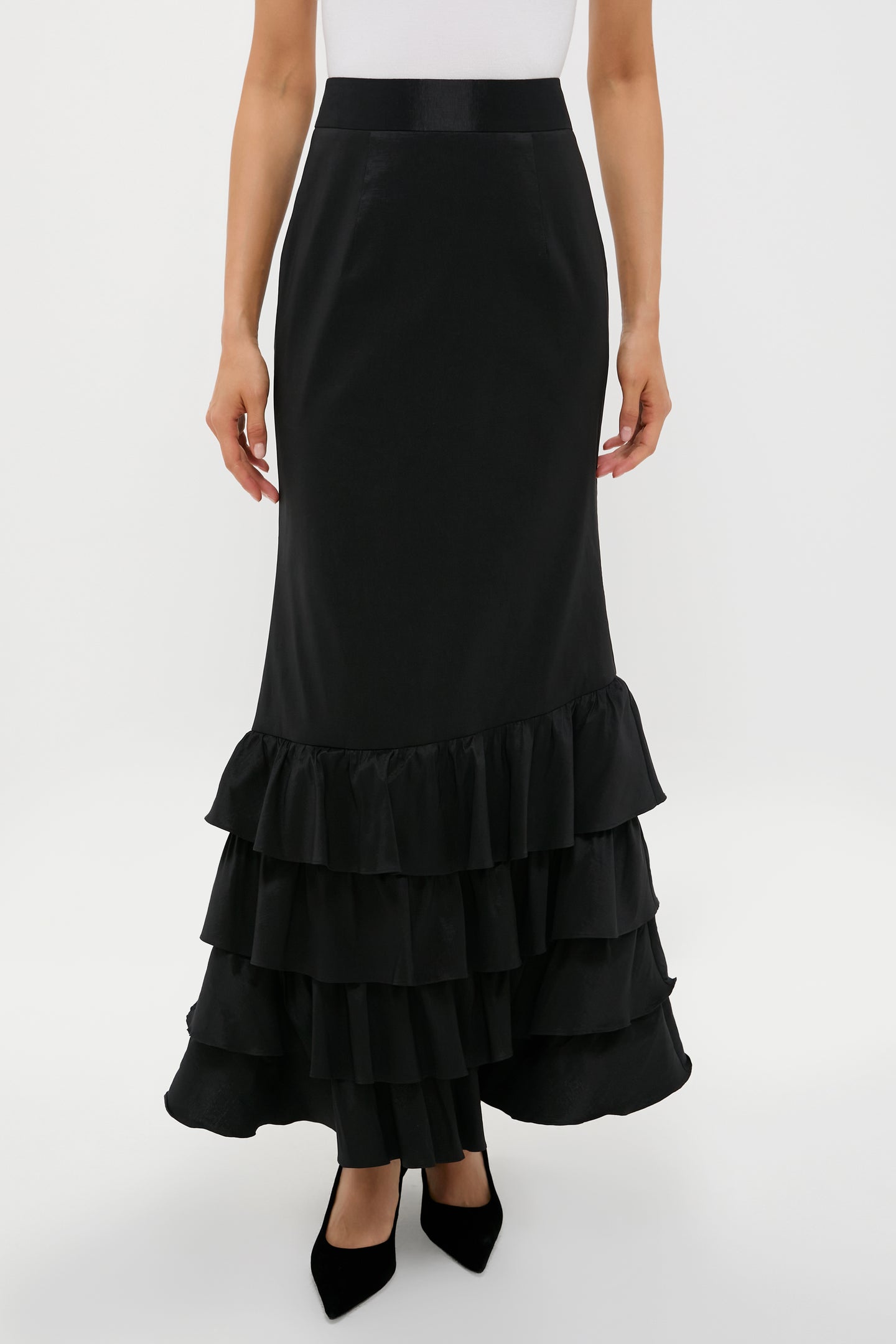 Black Taffeta Carolyn Skirt
