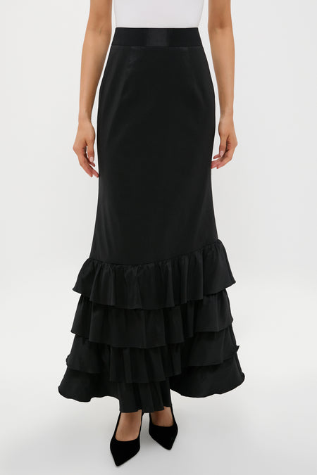 Black Taffeta Carolyn Skirt