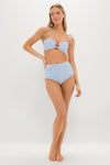 Classic Blue Stripe High Rise Bikini Bottom
