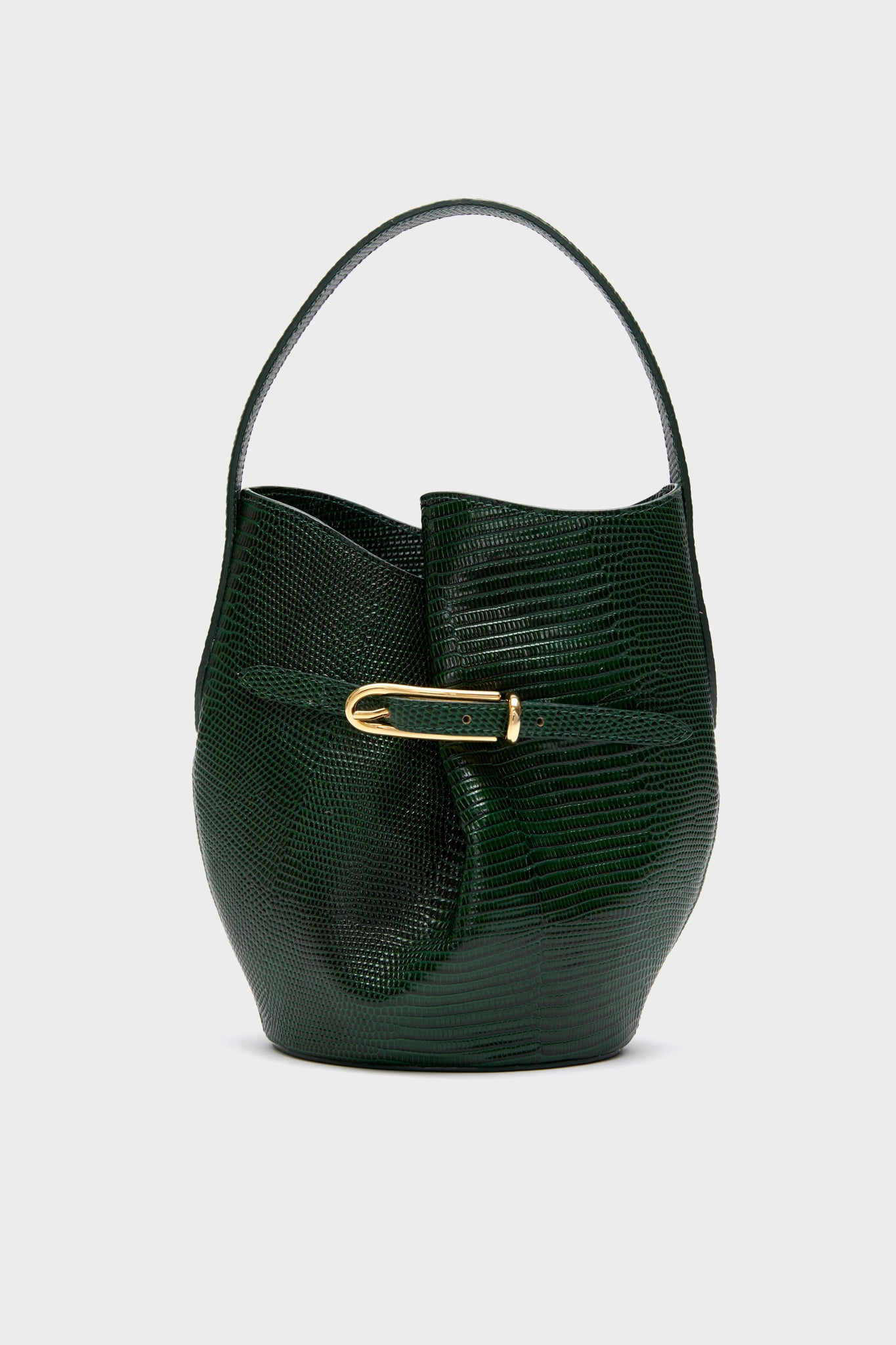 Emerald Mini Belted Bucket Bag