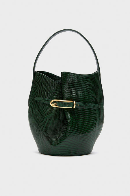 Emerald Mini Belted Bucket Bag