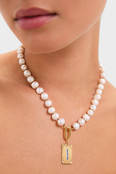 Pearl Necklace with Carpe Diem Charm