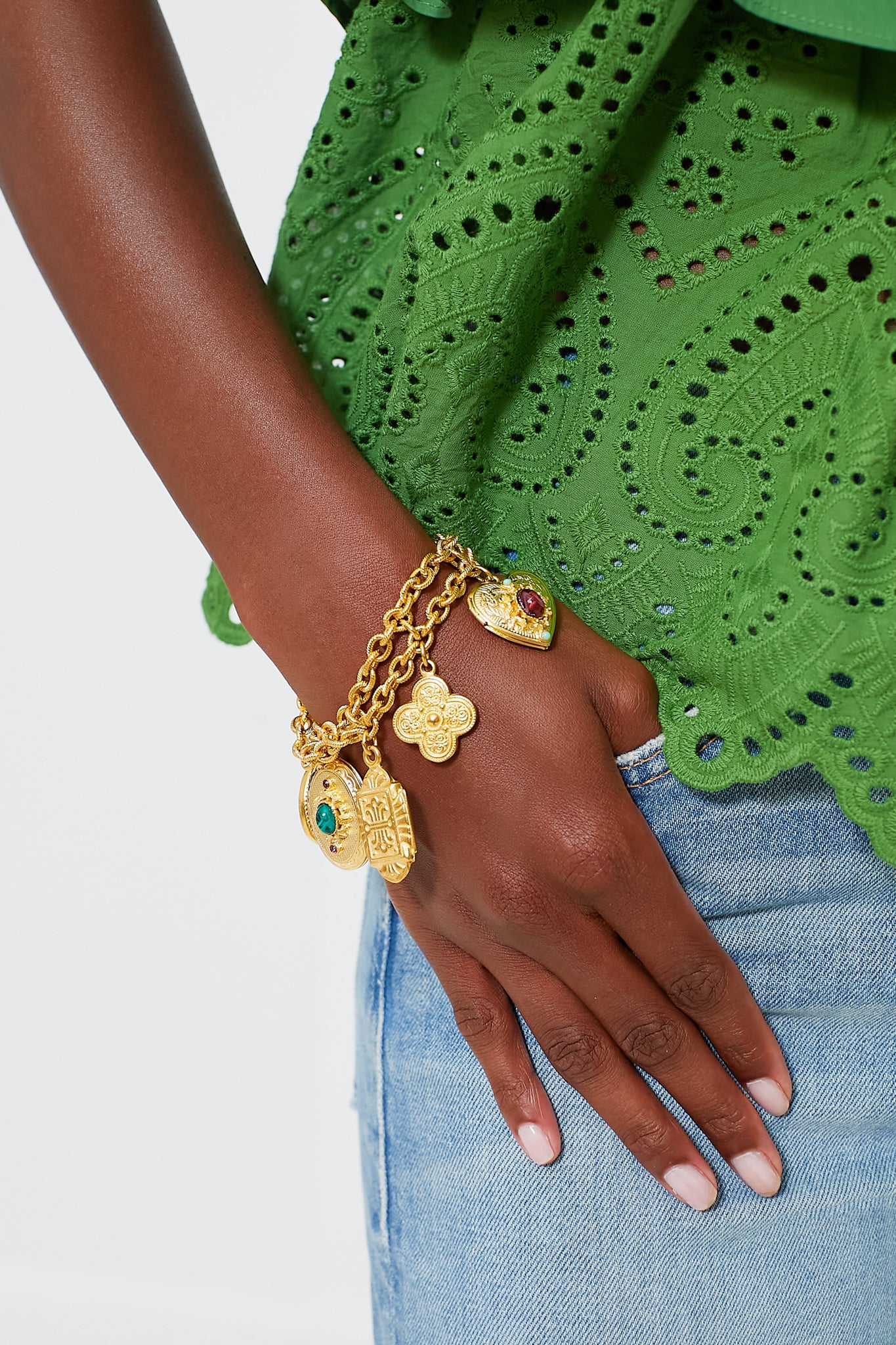 Gold Large Charm Bracelet