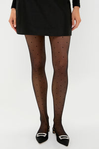 Black Sheer Polka Dot Tights