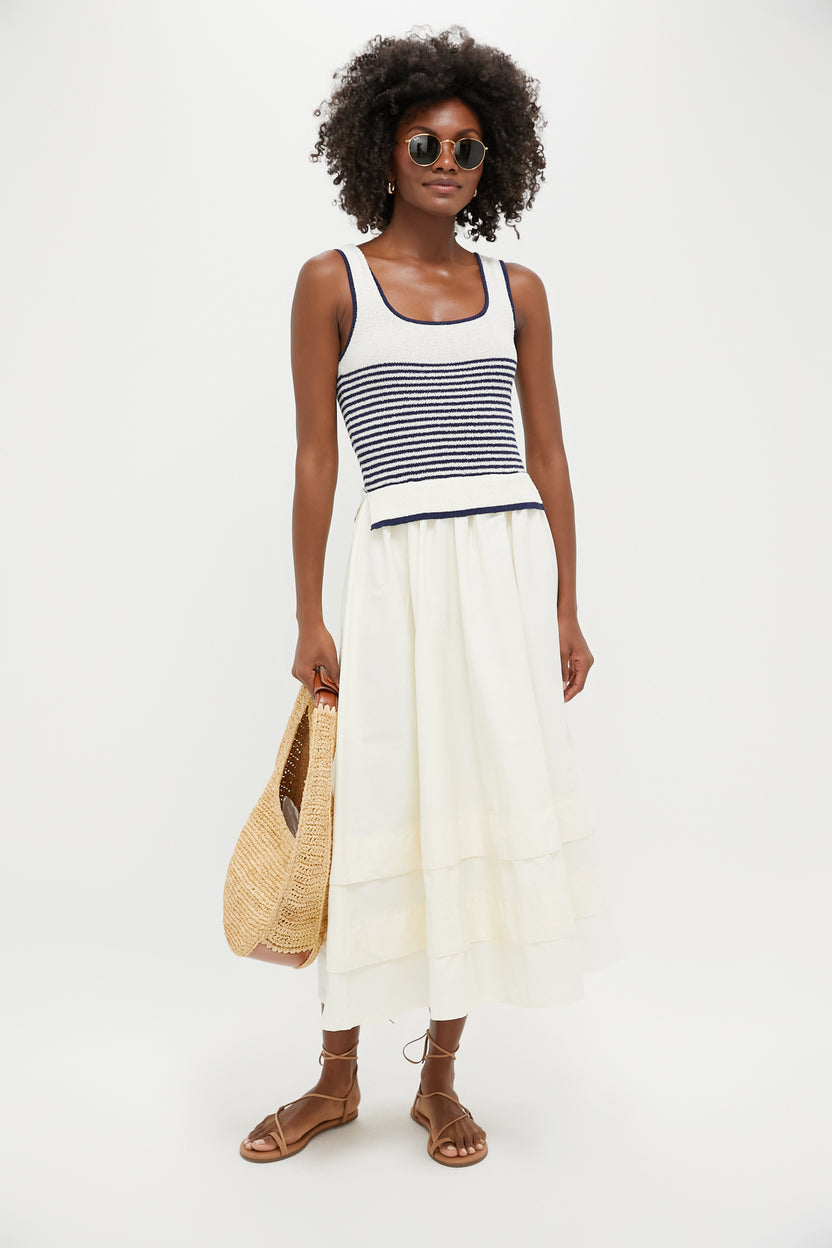 MOON RIVER CREAM STRIPED SWEATER