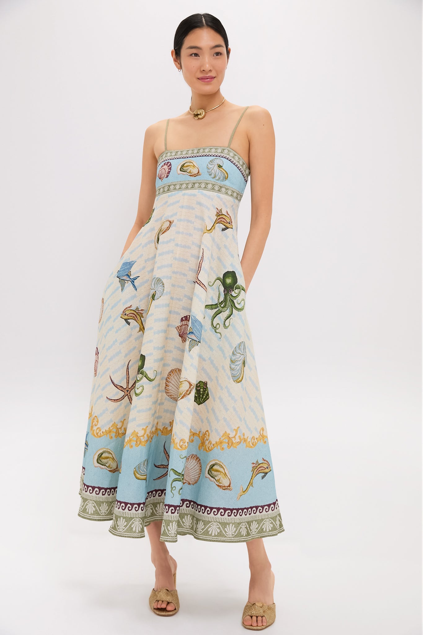 alemais bath house mini dress Alemais Bath House Mini Dress  Multi Print  A standout piece featuring  artwork in collaboration with Sam Pauletto. With a straight mini  silhouette, point collar, and a self-tie belt for the