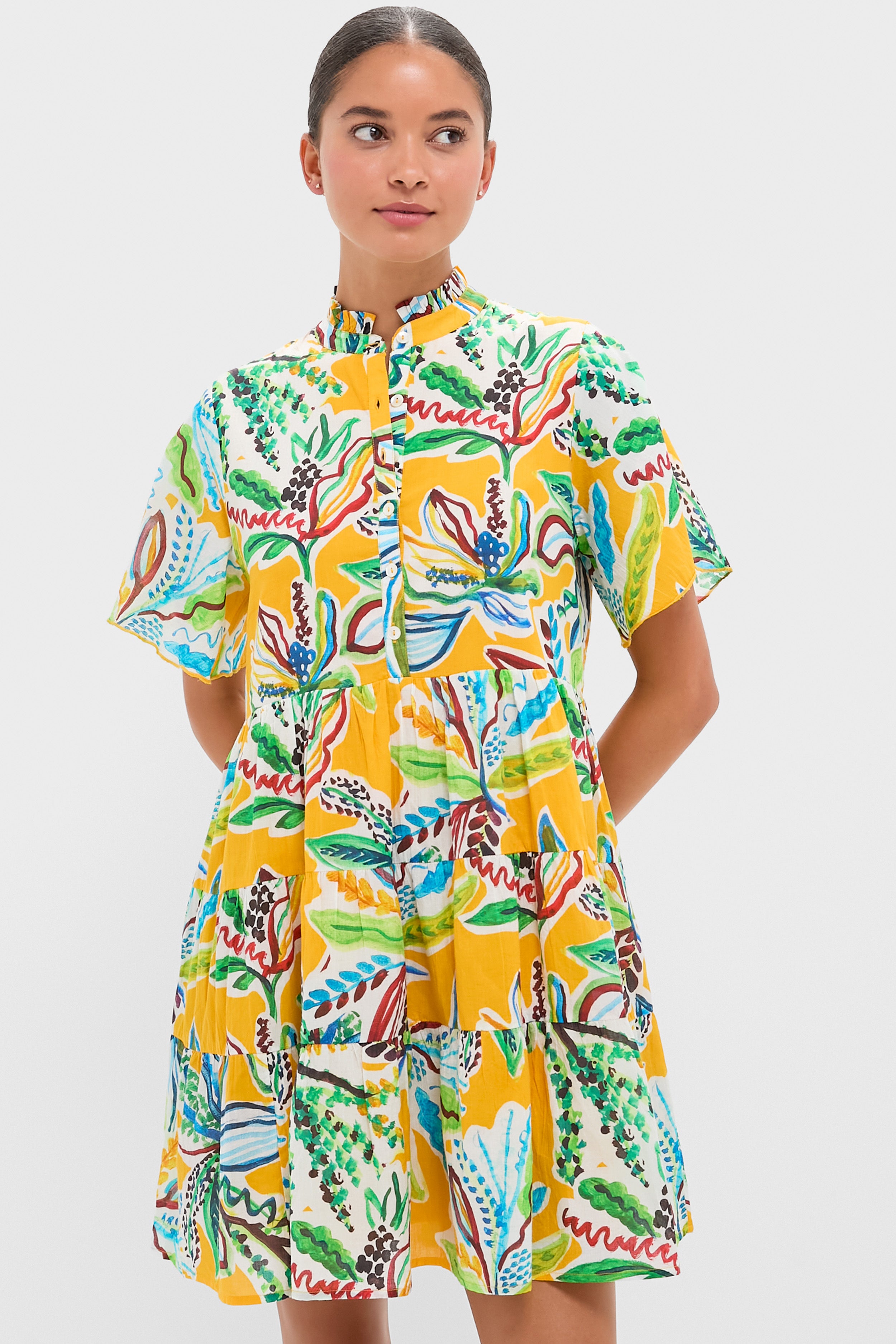 Orange Olinda Vibeka Short Dress | Ro's Garden