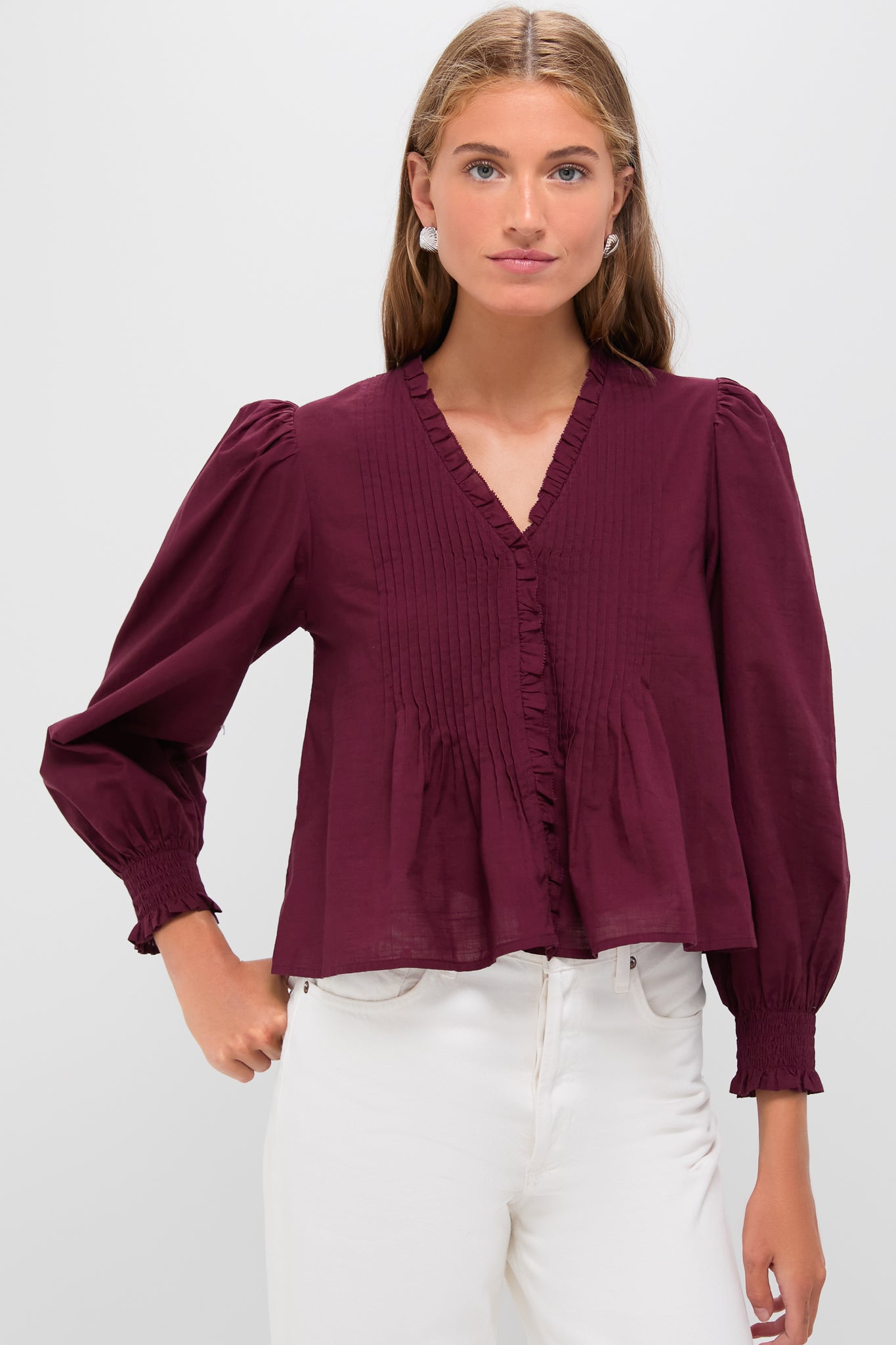 Exclusive Burgundy Anise Long Sleeve Top