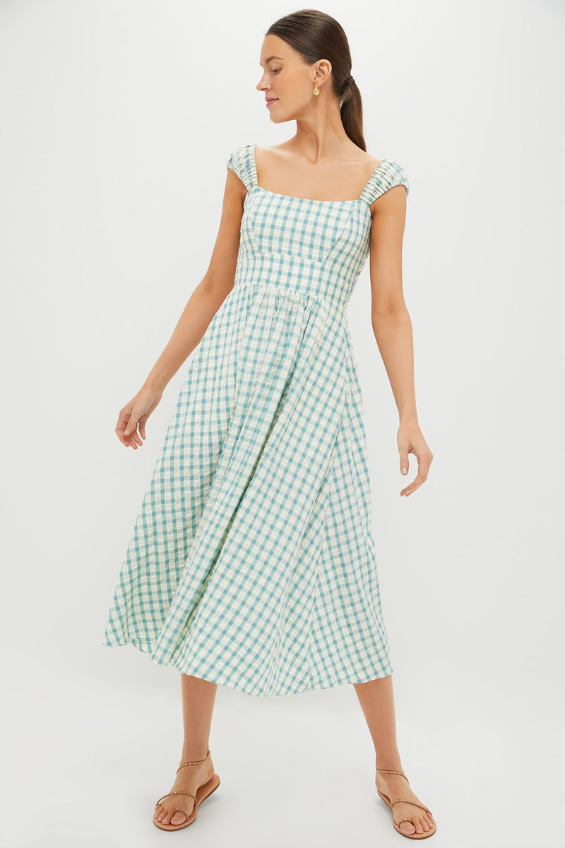 Blue Gingham Seersucker Amy Dress