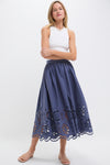 Vintage Blue The Super Bloom Eyelet Skirt