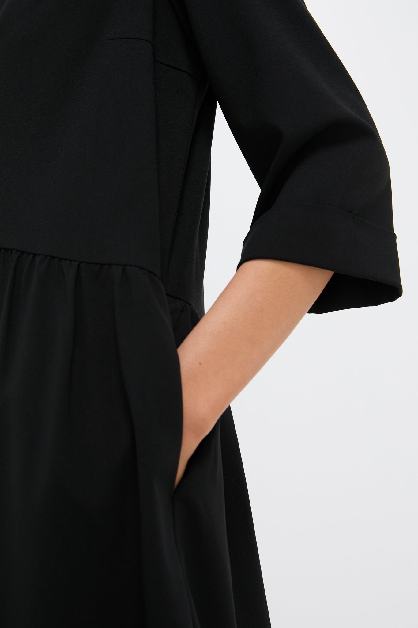 Black Stretch Crepe Royal Shirt Dress | Tuckernuck Black Stretch Crepe Royal Shirt Dress | Tuckernuck
