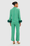 Green Bow Pajama Set with Detachable Feathers