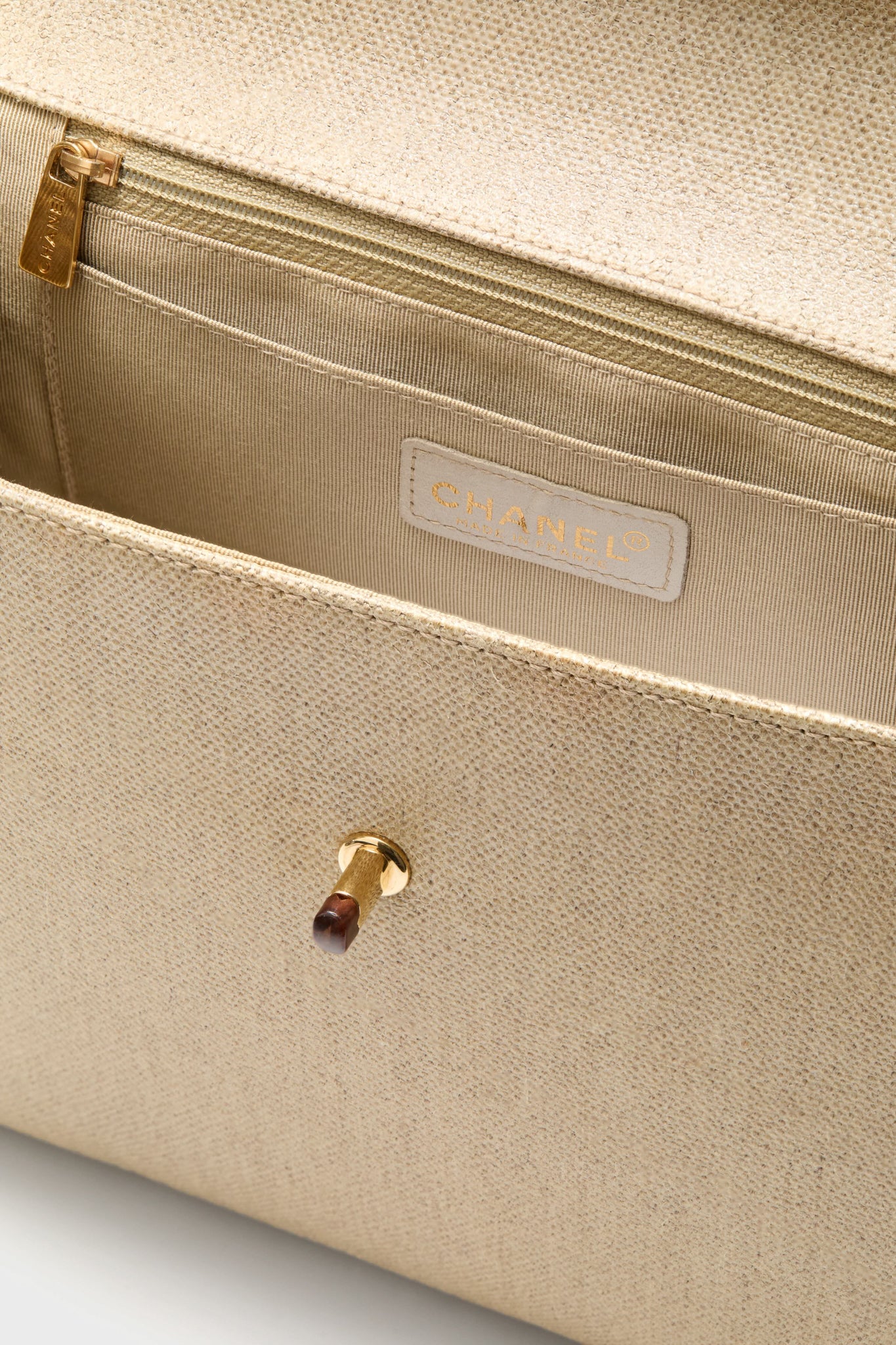 CHANEL Canvas Top Handle Bag