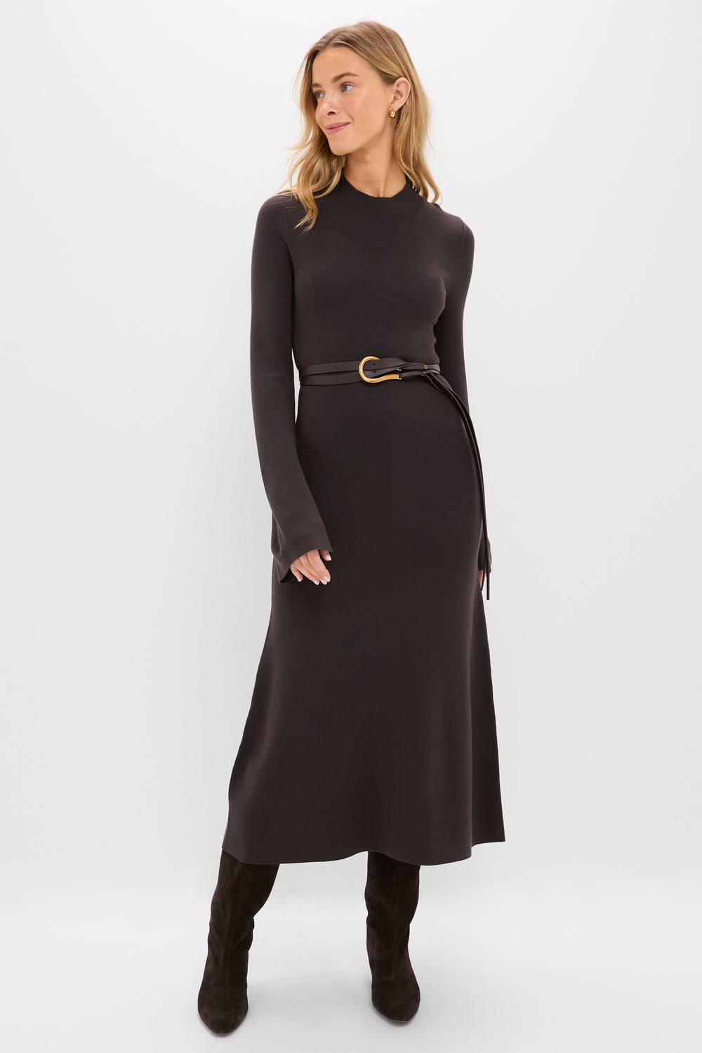 knitted dressed Suki Knit Maxi Dress With Flowers - Nude main image 1