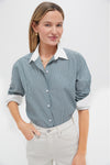 Green Stripe Nadine Boyfriend Button Down
