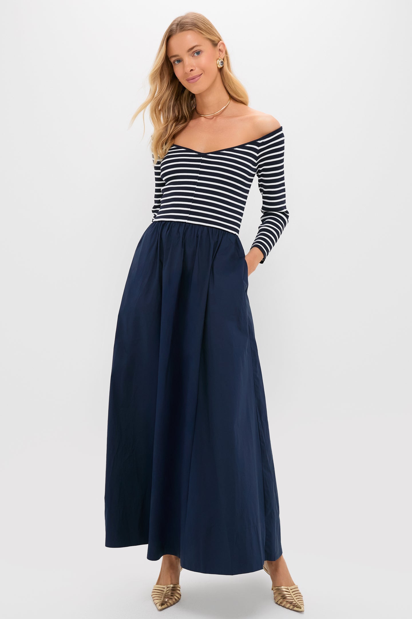 Navy Stripe Clea Dress