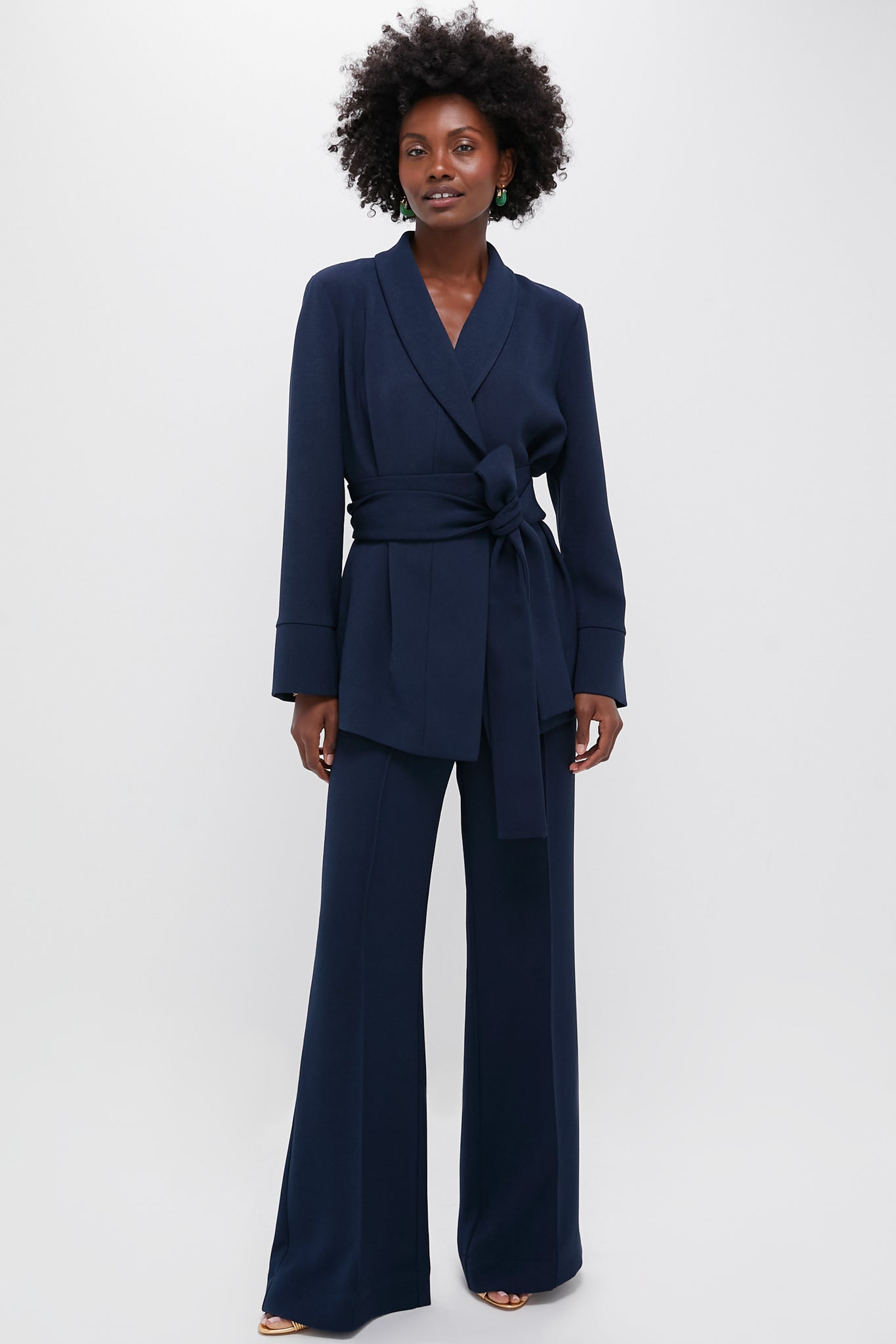 Navy Crepe Versailles Pant