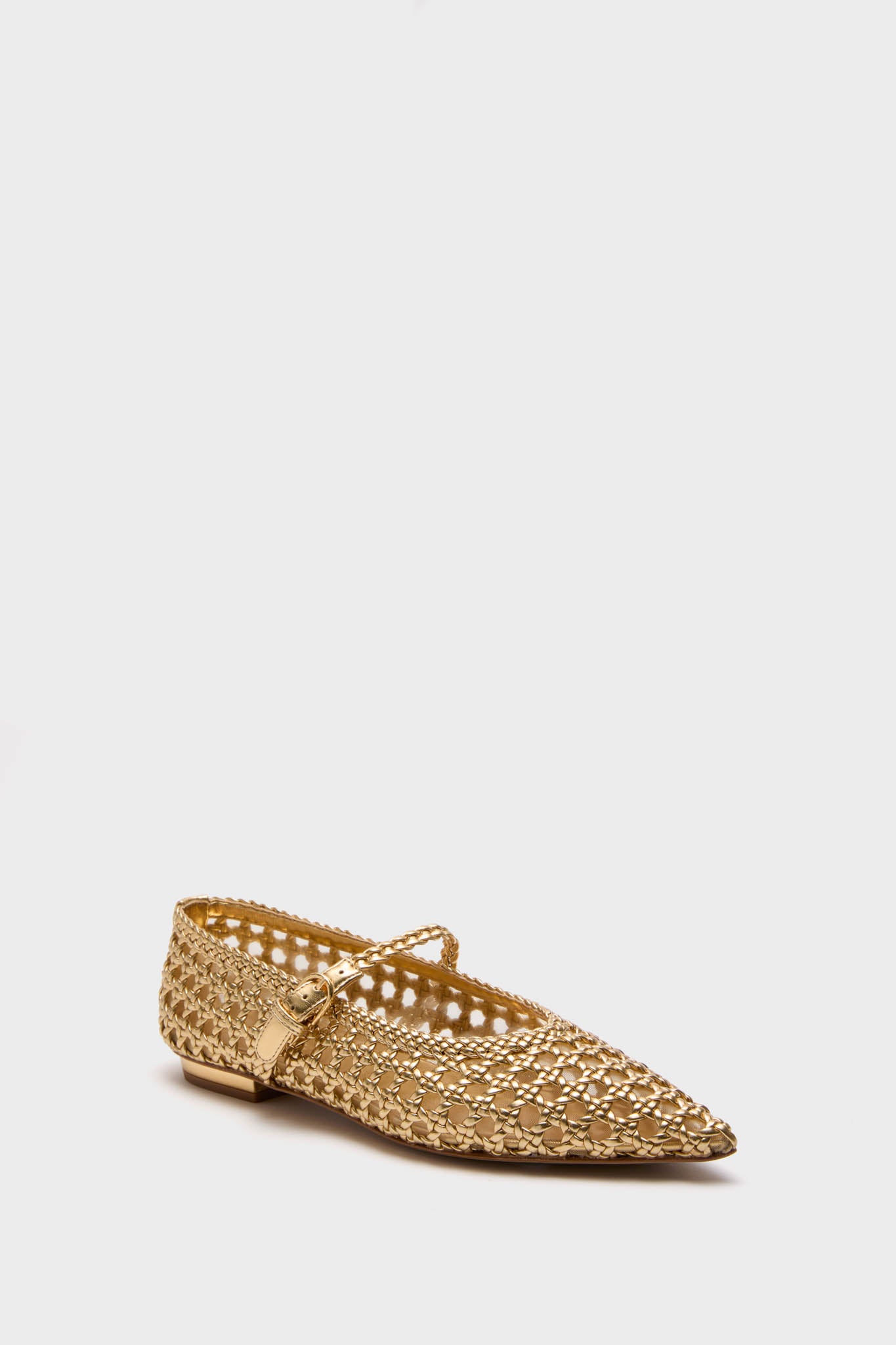 Gold Gracie Pointed Toe Crochet Flats