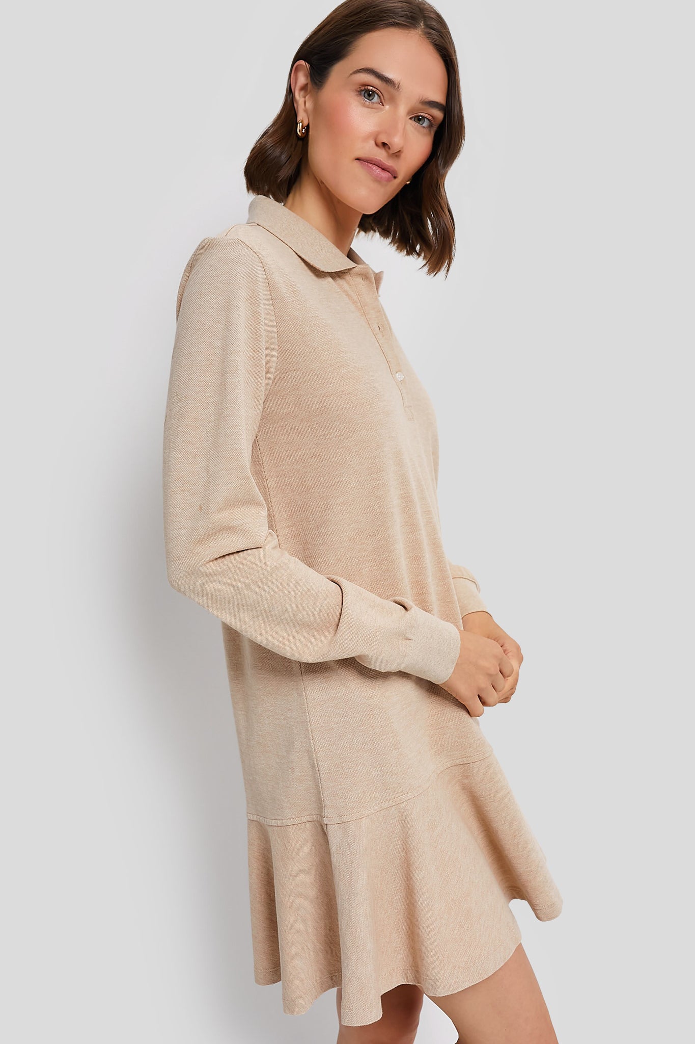 Sandstone Long Sleeve Pique May Polo Dress | Tuckernuck