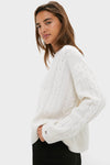 Ivory Cashmere Cable Knit Eloise Sweater