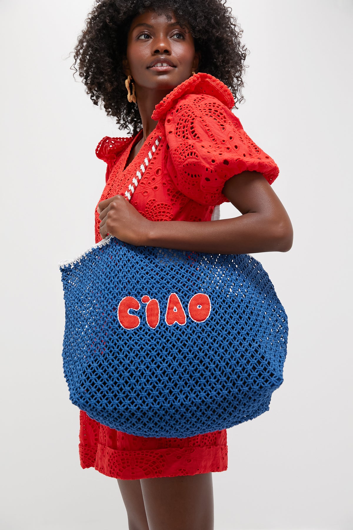 Cobalt with Poppy Ciao L'ete Tote