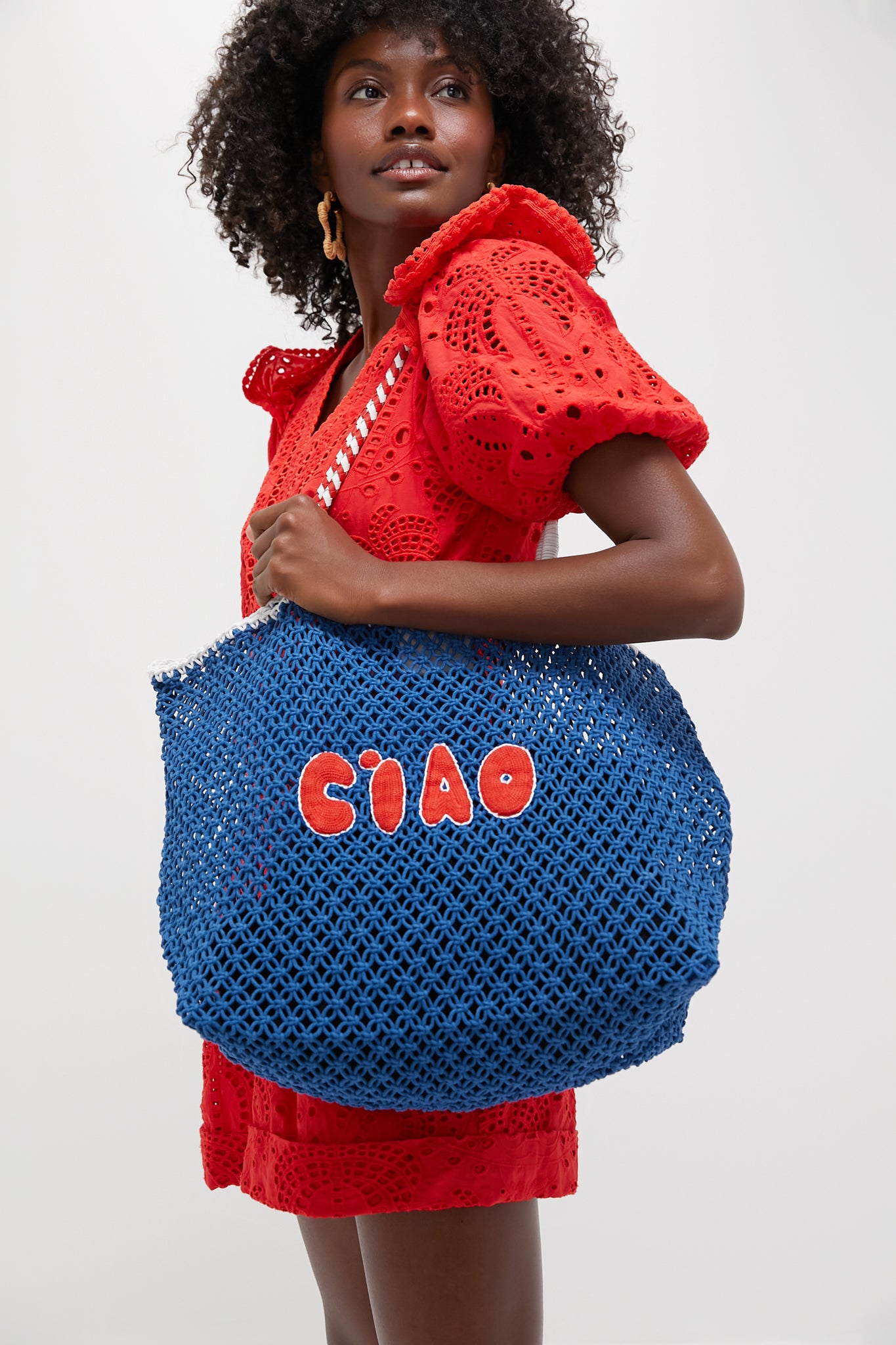 Cobalt with Poppy Ciao L'ete Tote
