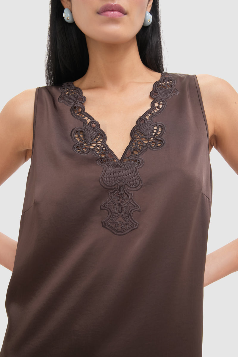 Chocolate Canossa Dress