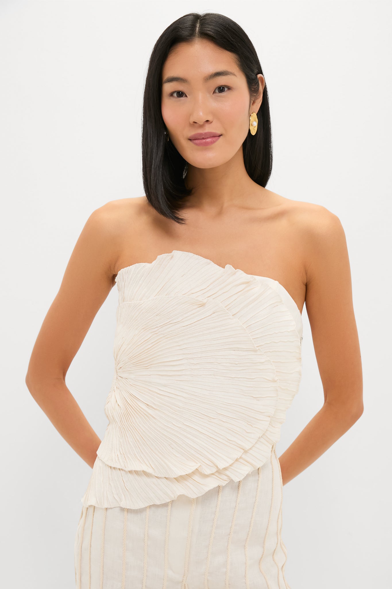 Ivory Las Olas Pleated Top | Andres Otalora