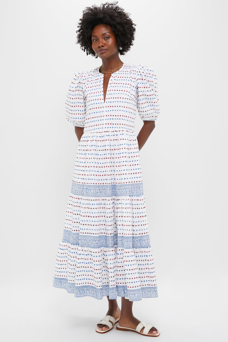 Exclusive Ellis Blue Puff Sleeve Maxi Dress